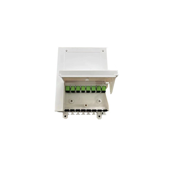 FTTH 8 inti dinding Kotak Distribusi Serat Optik kotak terminal optik PC + ABS IP65 dengan adaptor 8pcs 0