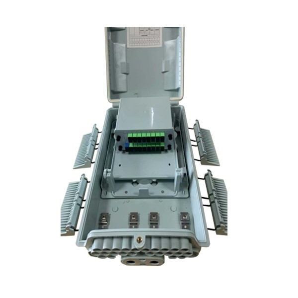 China 24 Port Kotak Distribusi Serat Optik ABS IP 65 Dengan Metode Dinding / Tiang SC Plug-in PLC Splitter 1