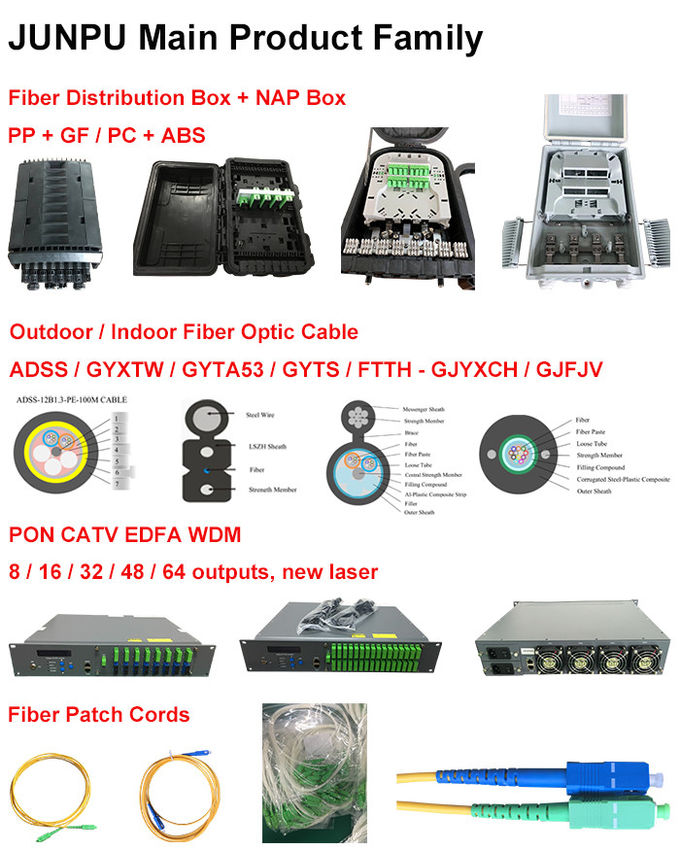 Produsen pabrik Outdoor 2 Cores-144 Cores FTTH ADSS Fiber Optic Drop Cable 6